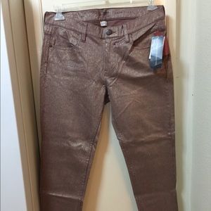 French Connection Metallic Cropped Skinny Size 10